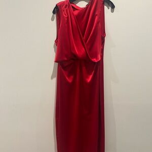Zara Elegant Red Sleeveless Dress Size XL